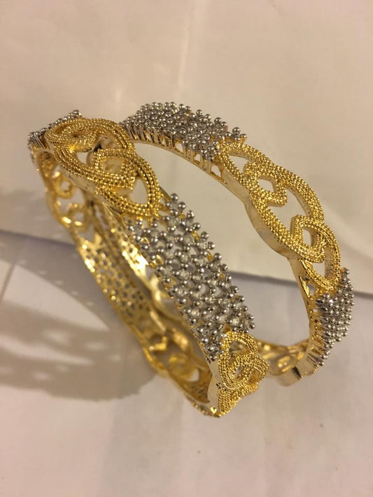 Dimond & pearl gold pltd bangles