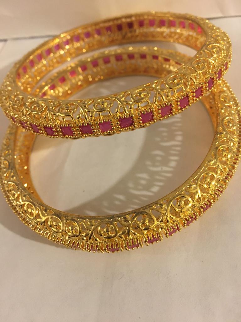 Beautiful gold pltd Ruby bangles