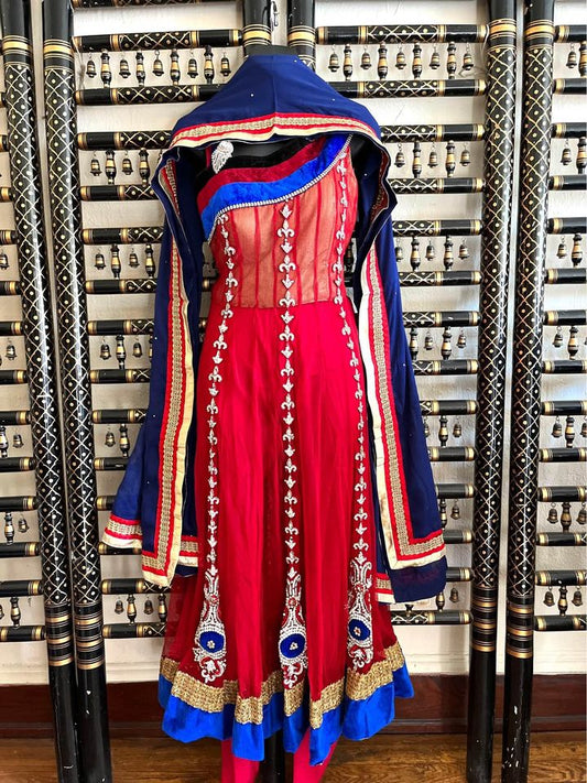 Designer net Anarkali with chooridar size 38 Sr14